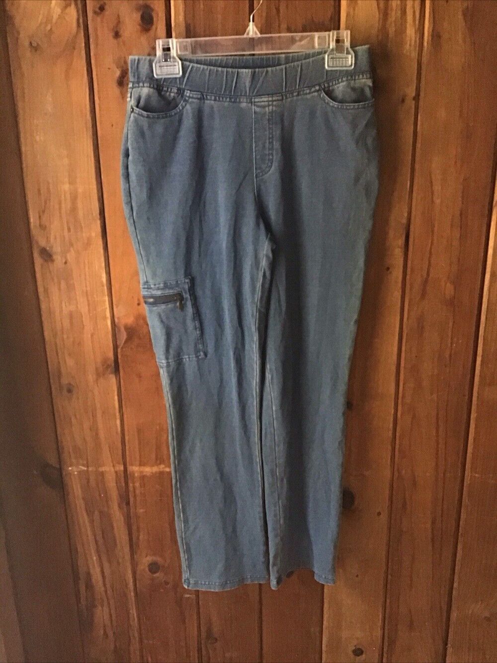 Denim & Co Womens Jeans Size PM Medium Petite Pull On Jeggings Cozy Touch Blue